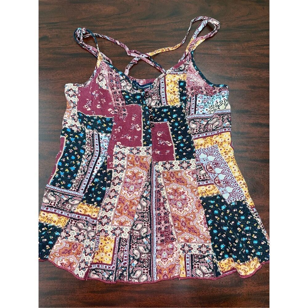 American Eagle Patchwork Tank Top Size X-Small
